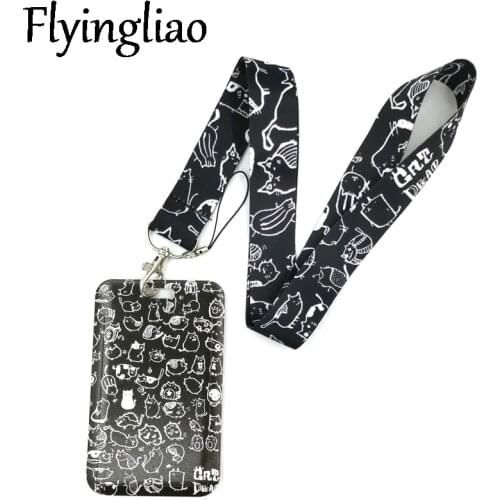 Cartoon Cats Graffiti Cartoon Anime Fashion Lanyards Bus ID Name Work Card Holder Accessories Decorations Kid
