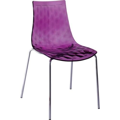 Minimalist Modern Design Transparent Seat Steel Metal Leg Base Dining Side Chair Popular Beautiful Nice Clear Diamond Chair