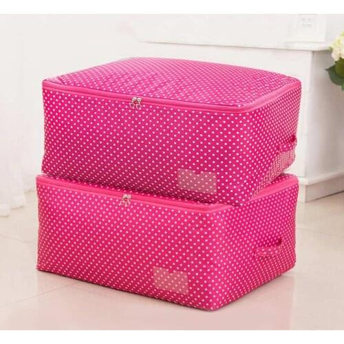 Hot Cheap Modern Dot Print Clothing Storage Bag M L Large Size Oxford Quilt Closet Organizer Container organizador de armarios