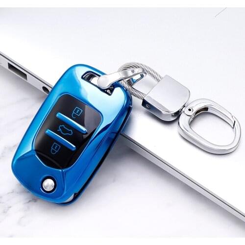 TPU Car Folding Key Case Cover Bag Shell Keychain Ring for Wuling Baojun 730 510 560 310 630 310W Key Protector Acccessories