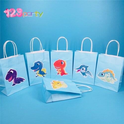 Dinosaur Theme Party Cute Paper Bag Gift Bag Baby Shower Kids Dinosaur Party Supplies Children Jungle Happy Birthday decoration