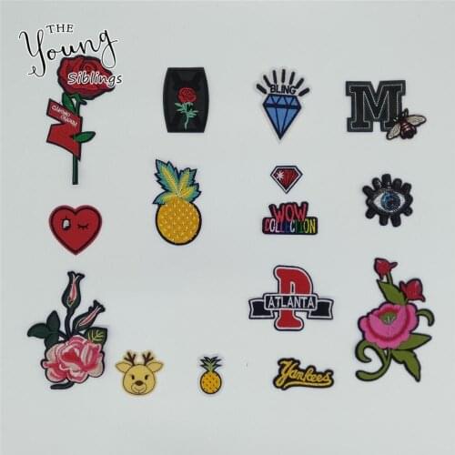 High quality Patches Badges Hot melt adhesive Applique Embroidery DIY Sewing Iron on patch Craft Clothing Accessory C5871-C5889