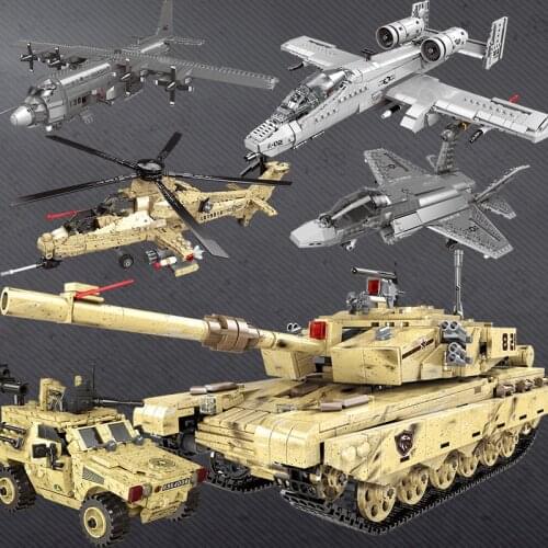 XingBao ww2 cars humvee Military vehicle sets jeep germany building blocks Tanks brick AC130 world war1 2