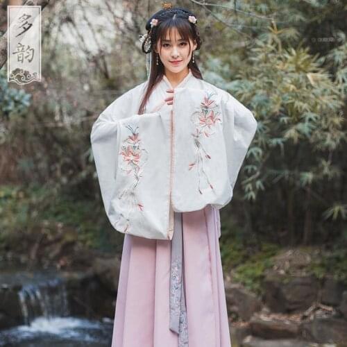 Women Traditional Hanfu Costume Chinese Folk Dance Clothing National Han Dynasty Outfit Tang Suit Princess Festival Dancewear 90