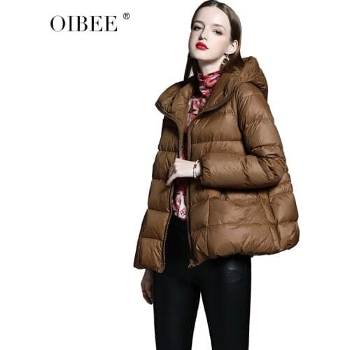 OIBEE2019 winter new womens thick hooded short casual down jacket coat fashion wild winter