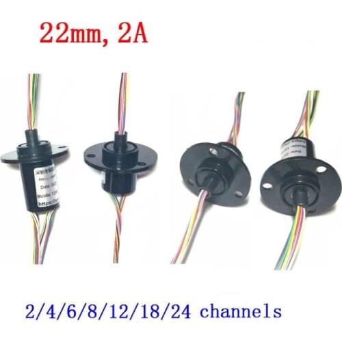 1pc 22mm 2A Slip Ring 2/4/6/8/12/18/24 Channels Spare Parts for Turntable/Stage Lights/DIY Model Rotary Conductive Slipring