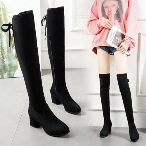 2021 new Sexy Over The Knee Boots Women Female Women Shoes Suede Long Women Boots Winter Fashion Thigh High Boots Winter Shoes