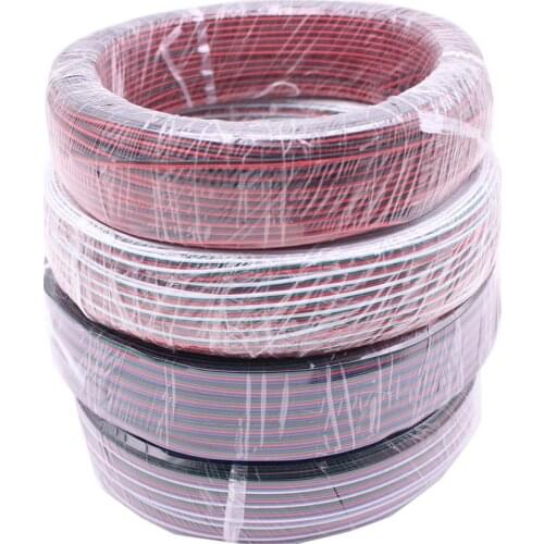 2Pin 3Pin 4Pin 5Pin 1M 5M 10M 18AWG 20AWG 22AWG Electric Extension Wire Cable For Single Color RGB RGBW LED Strip Connecting