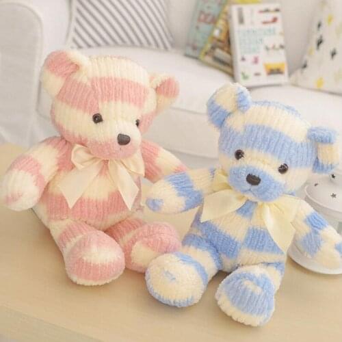 45cm Creative Teddy Bear Stuffed Animals Plush Toy Teddy Bear Christmas Gift for Kids Striped bear Stuffed Toys Soft Animal Doll