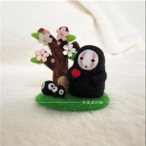 Faceless mens wool felt wool needlepoint kit wool felt needle felting decoration craft needlecraft DIY