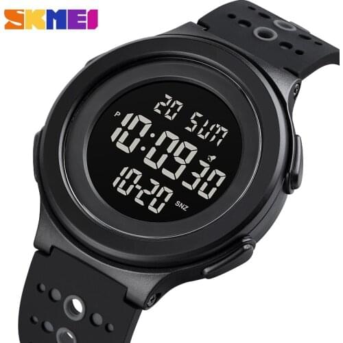 SKMEI Digital 2 Time Watch Men Waterproof Soft Strap Mens Wristwatches Chrono Count Down Male Watches Alarm reloj hombre 1733