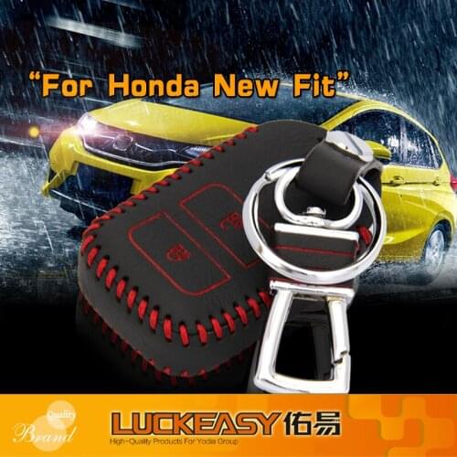Car key case cover for honda fit 2014 crosstour jade 2013 Genuine Leather Car Key honder wallet holder remote