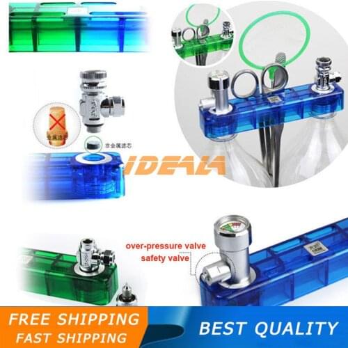 DIY CO2 Diffuser D501 Kit Planted Aquarium CO2 Diffuser Needle Valve Pressure Gauge Generator Ozone Equipment with Pressure Gaug