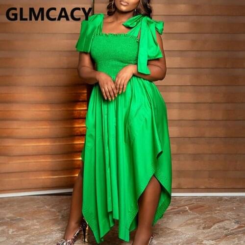 Bowtie Strap Bandeau Midi Dress Elegant Silky Evening Party Dress