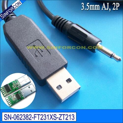 Ftdi ft232 usb rs232 serial adapter cable with 3.5mm jack 2 pole