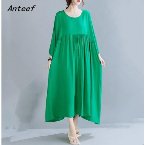 Plus size cotton vintage dresses for women casual loose long woman summer dress elegant clothes 2021 sundress