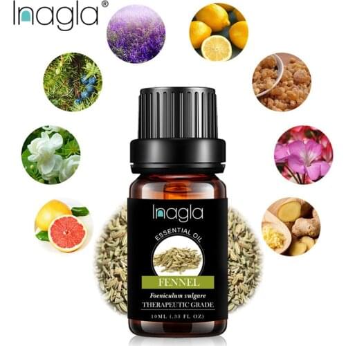 Inagla Fennel Essential Oils Pure Natural 10ML Pure Essential Oils Aromatherapy Diffusers Oil Relieve Stress Home Air Care