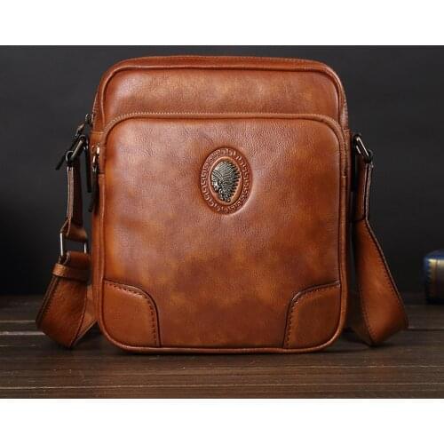 Leather Messenger Bag Mens Leather Shoulder Bag Casual Men small Bag Korean Fashion Small Back pack Tide Brand Diagonal Bag New