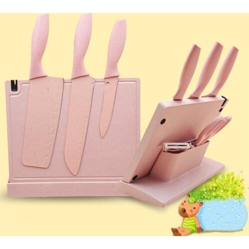 Kitchen Magnetic Knife Block Holder Rack Magnetic Stand with 4 Pockets, for Scissors, Knife Sharpener, Knife Storage Holder