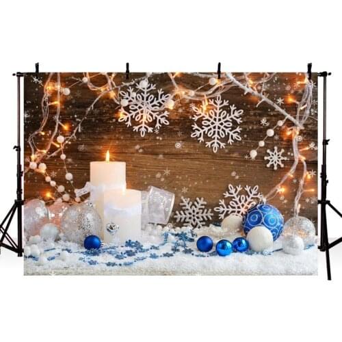 Mehofoto Winter Christmas Backdrop Photography Snowflake Wood Background Decoration Baby Kid Studio Photo Shoot Prop Photobooth