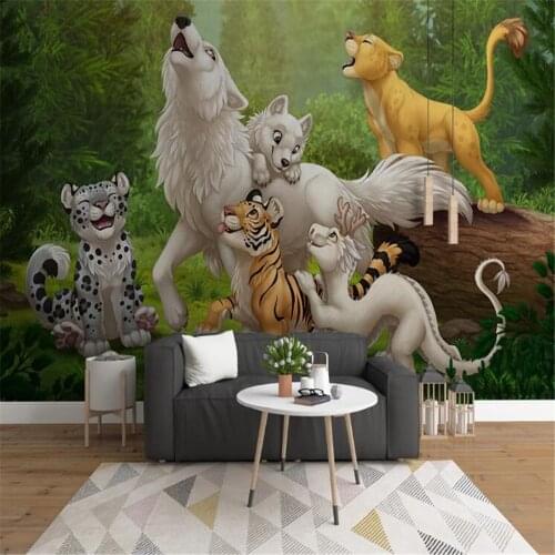 Milofi custom 3D personality wallpaper cartoon small animal children bedroom background wall background wall paper mural