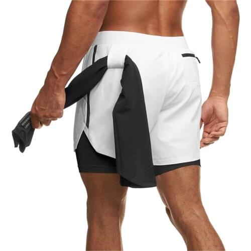 New 2 In 1 Double Camouflage Shorts Mens Fitness Running Training Pants Basketball Trousers Breathable Patchwork Sweatpants