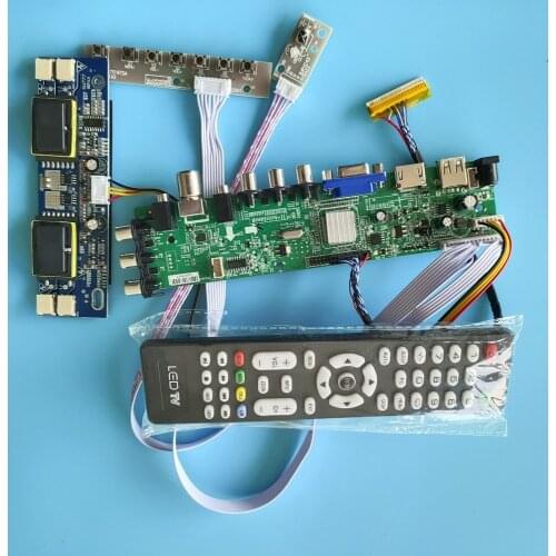 Kit for LM220WE1-TLA1/LM220WE1-TLB2 remote DVB-T TV USB Digital LCD Panel 1680X1050 4 CCFL 30pin HDMI VGA Controller board 22"