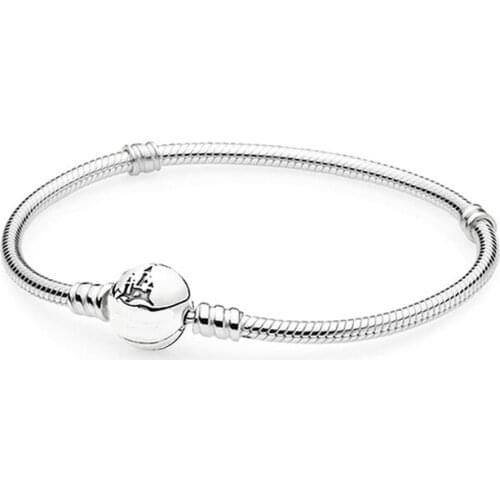 Real 925 Sterling Silver Moments Wonderful World Castlel Fashion Bracelet Fit Pandora Women Bead Charm Bangle Gift DIY Jewelry