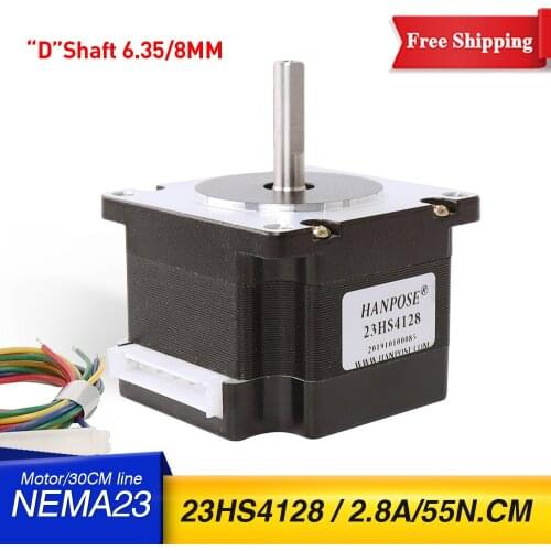 Nema23 stepper motor 41mm 2.8A 0.55NM 4-wire stepper motor 23HS4128 For 3D Printer Monitor Equipment