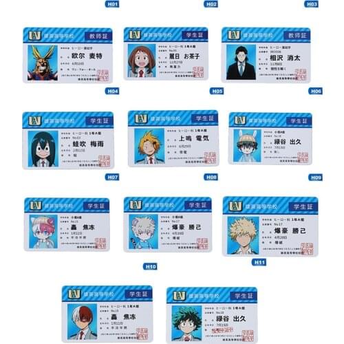 New Fashion Anime Peripheral My Hero Academia PVC Student ID Card School Food Card