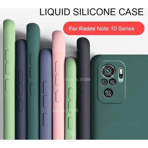 New Liquid Silicone Phone Case For Xiaomi Redmi Note 10 pro max 10s Original Camera Protective Soft Back Covers On Redmi Note10