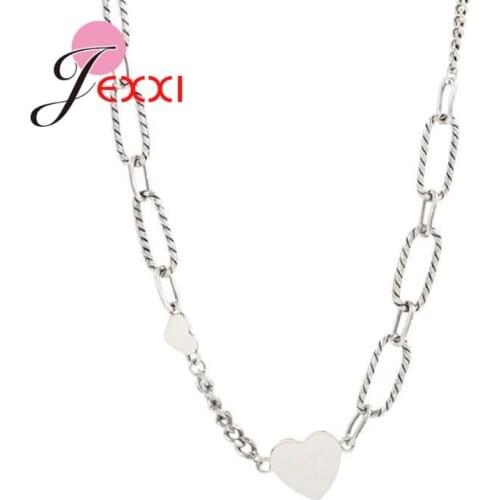 Hot Sale 925 Sterling Silver Heart Pendant Necklaces Women Girls Fashion Wedding Engagement Party Jewelry Gifts