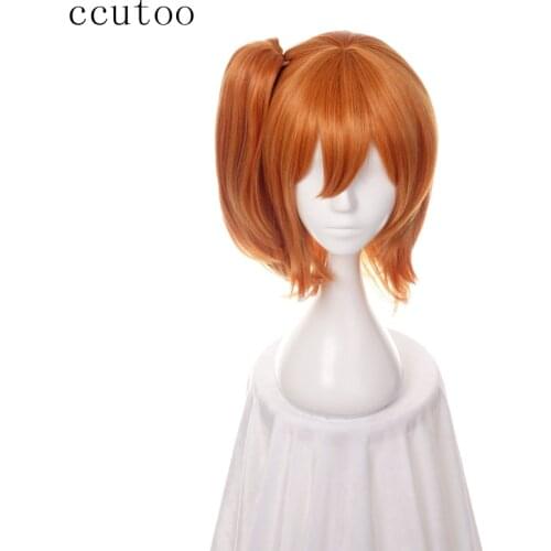 Ccutoo 35cm Lovelive Love Live Kousaka Honoka Straight Orange Synthetic Hair Cosplay Wig+Ponytail