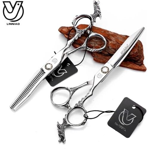 Barber Scissor Cutting Thinning Styling Tool Hair Scissors Stainless Steel Salon Hairdressing Shears Regular Flat Teeth Blades