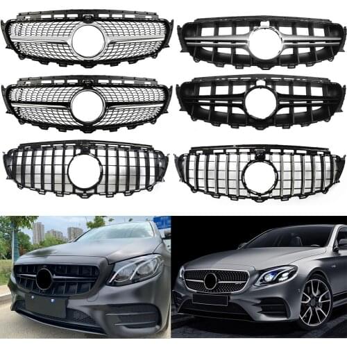 Front Bumper Racing Grill Billet Grille Cover For Mercedes-Benz W213 E-Class 2016-2020 Diamond GT AMG
