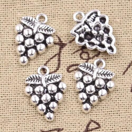 20pcs Charms Fruit Grapes 19x14mm Handmade Craft Pendant Making fit,Vintage Tibetan Silver color,DIY For Bracelet Necklace