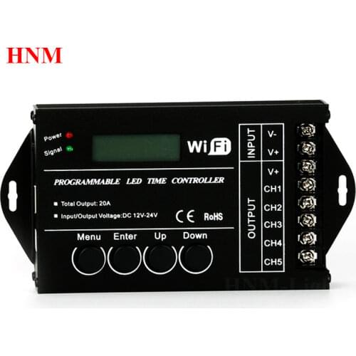 New WiFi TC421 Time Programable RGB LED Controller Dimmer TC420 DC12V 24V 5Channel Total Output 20A WiFi Aquarium Lighting Timer