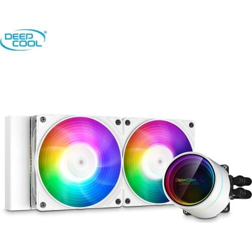 DEEPCOOL CASTLE 240EX ARGB white version cpu water cooling radiator desktop host 5V 3PIN ARGB silent fan For LGA1151 TR4 AMD AM4