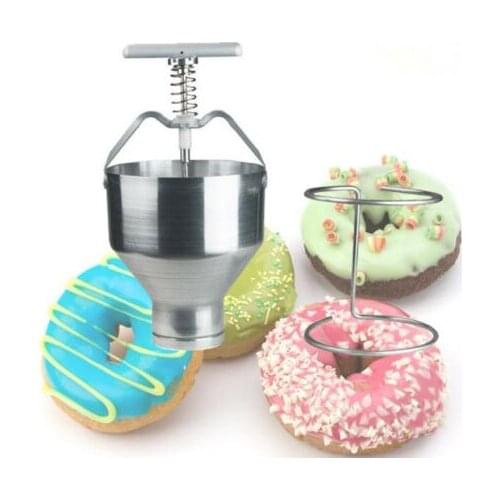 Manual Donut Depositor Medu Vada Dropper Plunger Dough Batter Dispenser Hopper