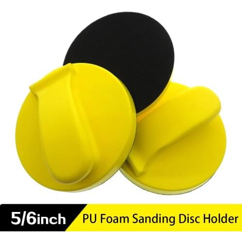 5/6inch Hand Sanding Block Sandpaper Backing Polishing Pad Hand Grinding Block Pu Foam Sanding Disc Holder for wool Furniture