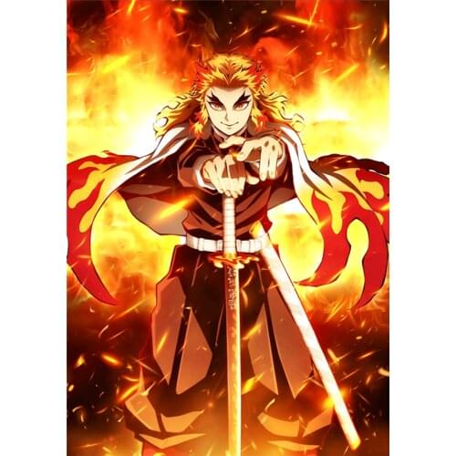 RuleMylife Rengoku Demon Slayer car stickers decal anime cute car accessories decoration pegatinas para coche