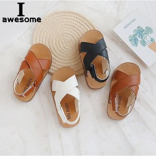 Toddlers New Hot Boys Girls Sandals 2021 Summer Childrens Beach Shoes Kids Fashion Sandals Cross-tied Anti-sliperry Soft Simple