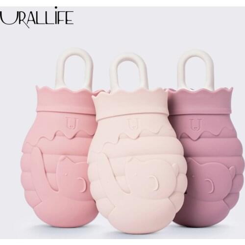 URALLIFE Silicone Winter Hand Warmer Hot Watter Bag Microwave Portable Outdoor Kids Student Explosion-proof Heating Water Bottle