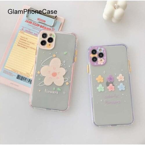 GlamPhoneCase Tpu Flower Phone Case For iPhoneSE 2 11Pro/Max X XS Max XR Soft Silicone Cover For iPhone11 7 8Plus Case
