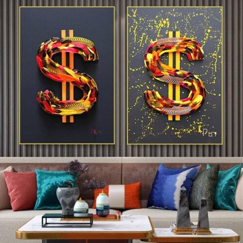 Street Graffiti Art Dollar Sign Canvas Painting Oil Painting Modern Colorful Poster Wall Art Print Picture For Living Room Decor