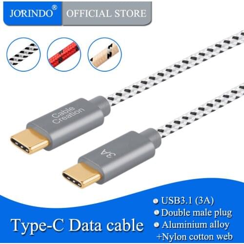 USB C to USB C Cable JORINDO Short USB Type C to C Cable Cotton Braided Fast Charge Compatible MacBook(Pro), Nintendo Switch