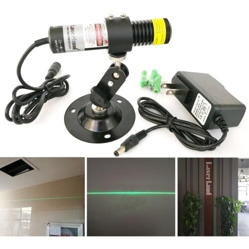 Waterproof 22*100mm 510nm 10mw Green Laser Line Module for Wood Stone Cutting Machines 12VDC