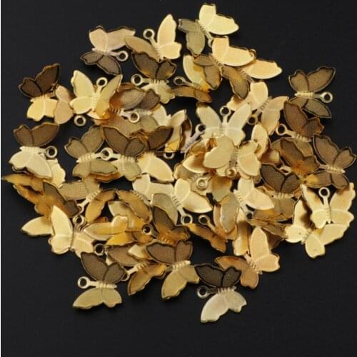 50X Retro Butterfly Charms Jewelry Making Findings For Hair Pin Step Shake