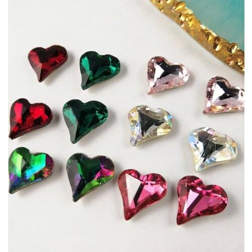 100PCS (9X8)-Heart Point No-Hotfix 10mm nail art rhinestones op Crystal Glass Crystal Rhinestone Nail Art DIY Diamond ,HG689-F4