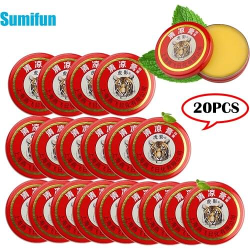 20pcs Summer Mint Cooling Oil Tiger Balm Ointment Muscle Back Neck Relieving Headache Pain Relief Chinese Anti-Itch Body Cream